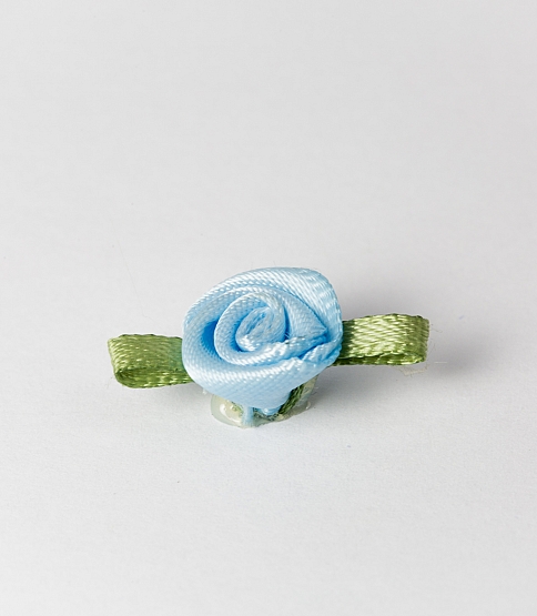 Small Ribbon Rose 100 Pcs Baby Blue - Click Image to Close